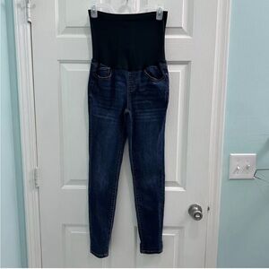Indigo Poppy Maternity Women's Size Medium Belly Band Blue Denim Skinny Jeans